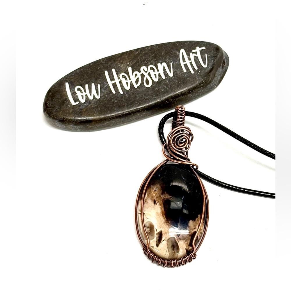 HAND CRAFTED Palm Root Wire Wrapped Copper Pendant Necklace, Jewelry Gift